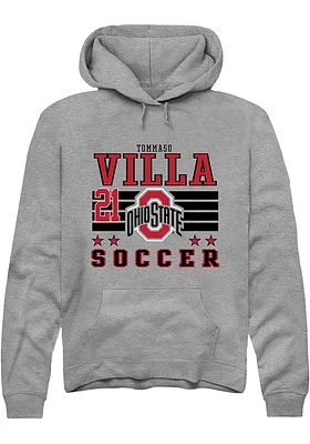 Tommaso Villa Rally Ohio State Buckeyes Mens NIL Striped Long Sleeve Hoodie