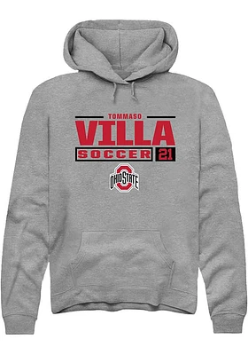 Tommaso Villa  Rally Ohio State Buckeyes Mens Graphite NIL Stacked Box Long Sleeve Hoodie