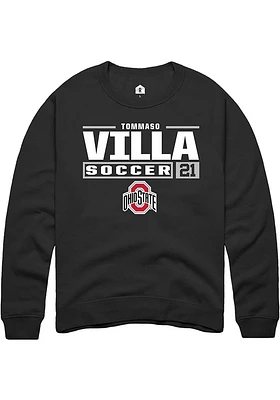Tommaso Villa Rally Ohio State Buckeyes Mens NIL Stacked Box Long Sleeve Crew Sweatshirt