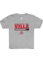 Tommaso Villa  Rally Ohio State Buckeyes Youth Grey NIL Stacked Box Short Sleeve T-Shirt