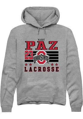 Maddy Paz Rally Ohio State Buckeyes Mens NIL Striped Long Sleeve Hoodie