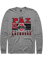 Maddy Paz  Ohio State Buckeyes Grey Rally NIL Striped Long Sleeve T Shirt