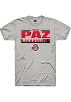 Maddy Paz  Ohio State Buckeyes Ash Rally NIL Stacked Box Short Sleeve T Shirt