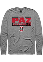 Maddy Paz  Ohio State Buckeyes Graphite Rally NIL Stacked Box Long Sleeve T Shirt