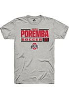 Anika Poremba  Ohio State Buckeyes Ash Rally NIL Stacked Box Short Sleeve T Shirt