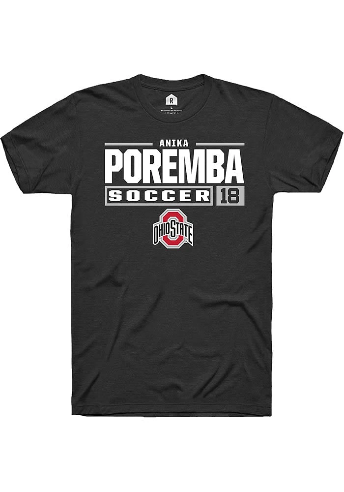 Anika Poremba Ohio State Buckeyes Rally NIL Stacked Box Short Sleeve T Shirt