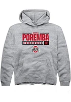 Anika Poremba  Rally Ohio State Buckeyes Youth Grey NIL Stacked Box Long Sleeve Hoodie