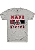 Berkley Mape  Ohio State Buckeyes Ash Rally NIL Striped Short Sleeve T Shirt