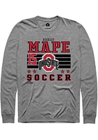 Berkley Mape  Ohio State Buckeyes Grey Rally NIL Striped Long Sleeve T Shirt