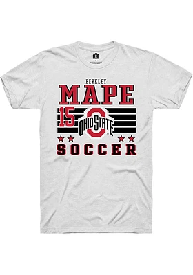 Berkley Mape  Ohio State Buckeyes White Rally NIL Striped Short Sleeve T Shirt
