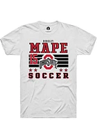 Berkley Mape  Ohio State Buckeyes White Rally NIL Striped Short Sleeve T Shirt