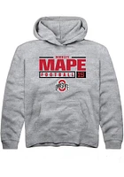 Berkley Mape  Rally Ohio State Buckeyes Youth Grey NIL Stacked Box Long Sleeve Hoodie