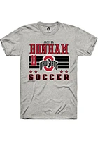 Jacinda Bonham  Ohio State Buckeyes Ash Rally NIL Striped Short Sleeve T Shirt