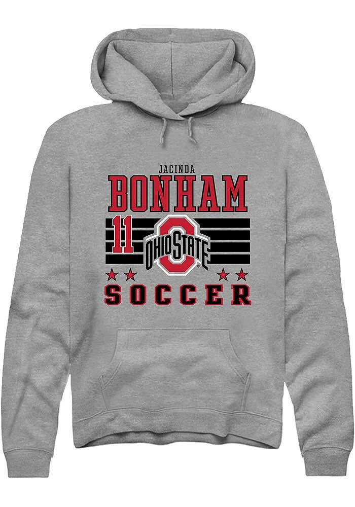 Jacinda Bonham Rally Ohio State Buckeyes Mens NIL Striped Long Sleeve Hoodie