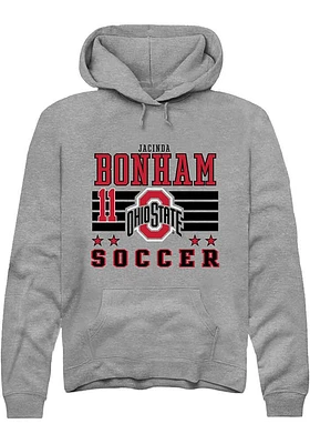 Jacinda Bonham Rally Ohio State Buckeyes Mens NIL Striped Long Sleeve Hoodie
