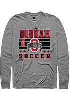 Jacinda Bonham  Ohio State Buckeyes Grey Rally NIL Striped Long Sleeve T Shirt