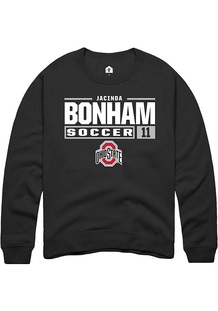 Jacinda Bonham Rally Ohio State Buckeyes Mens NIL Stacked Box Long Sleeve Crew Sweatshirt