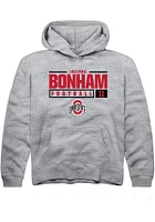 Jacinda Bonham  Rally Ohio State Buckeyes Youth Grey NIL Stacked Box Long Sleeve Hoodie