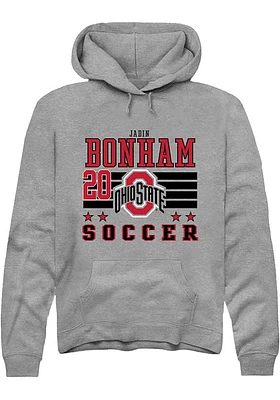Jadin Bonham Rally Ohio State Buckeyes Mens NIL Striped Long Sleeve Hoodie