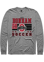 Jadin Bonham  Ohio State Buckeyes Grey Rally NIL Striped Long Sleeve T Shirt