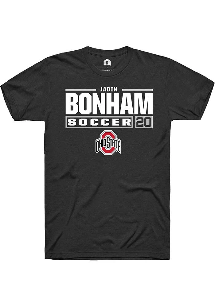 Jadin Bonham Ohio State Buckeyes Rally NIL Stacked Box Short Sleeve T Shirt