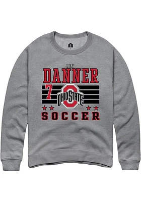 Lily Danner Rally Ohio State Buckeyes Mens NIL Striped Long Sleeve Crew Sweatshirt