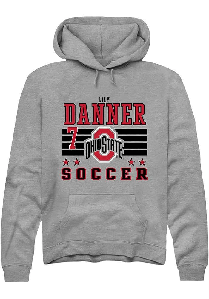 Lily Danner Rally Ohio State Buckeyes Mens NIL Striped Long Sleeve Hoodie
