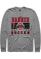 Lily Danner  Ohio State Buckeyes Grey Rally NIL Striped Long Sleeve T Shirt