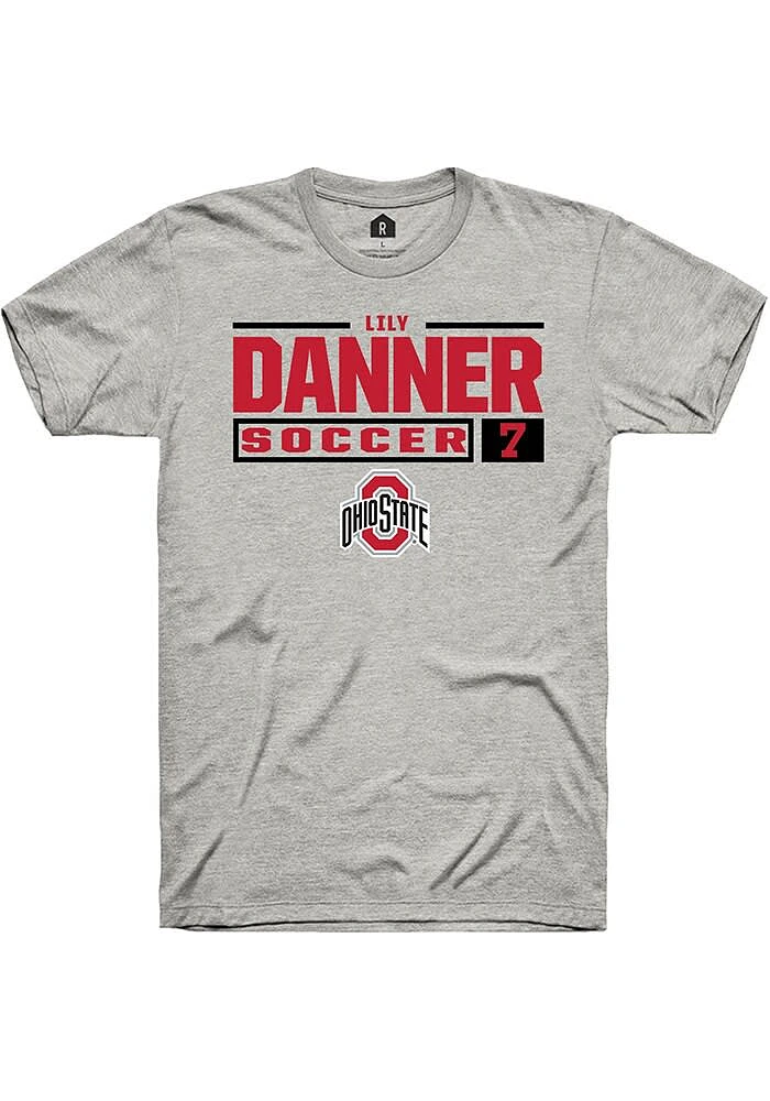 Lily Danner  Ohio State Buckeyes Ash Rally NIL Stacked Box Short Sleeve T Shirt