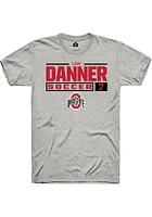 Lily Danner  Ohio State Buckeyes Ash Rally NIL Stacked Box Short Sleeve T Shirt