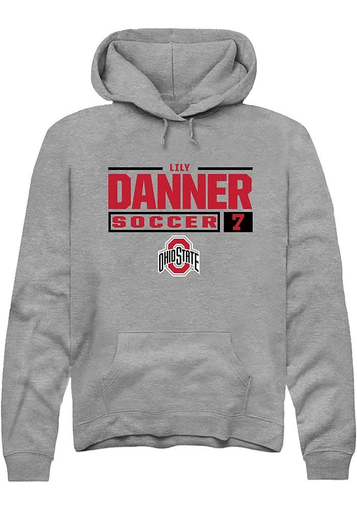 Lily Danner Rally Ohio State Buckeyes Mens Graphite NIL Stacked Box Long Sleeve Hoodie