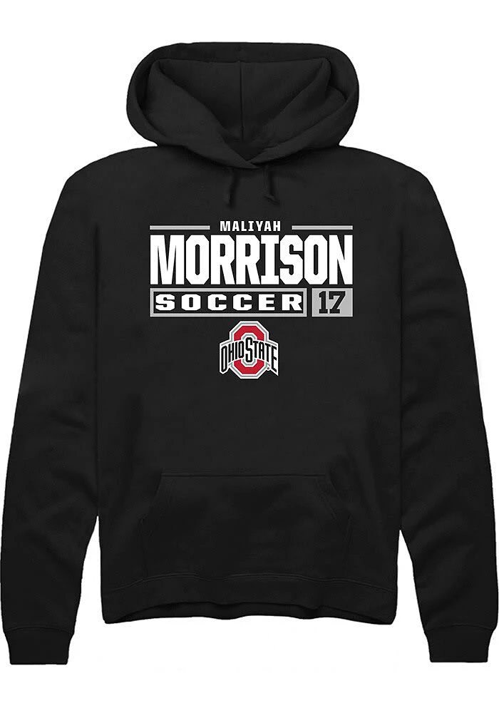 Maliyah Morrison Rally Ohio State Buckeyes Mens NIL Stacked Box Long Sleeve Hoodie