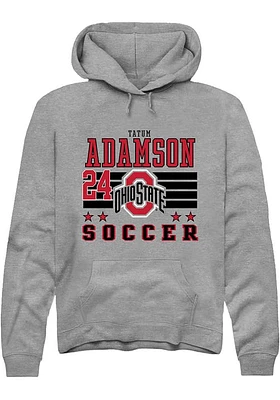 Tatum Adamson Rally Ohio State Buckeyes Mens NIL Striped Long Sleeve Hoodie