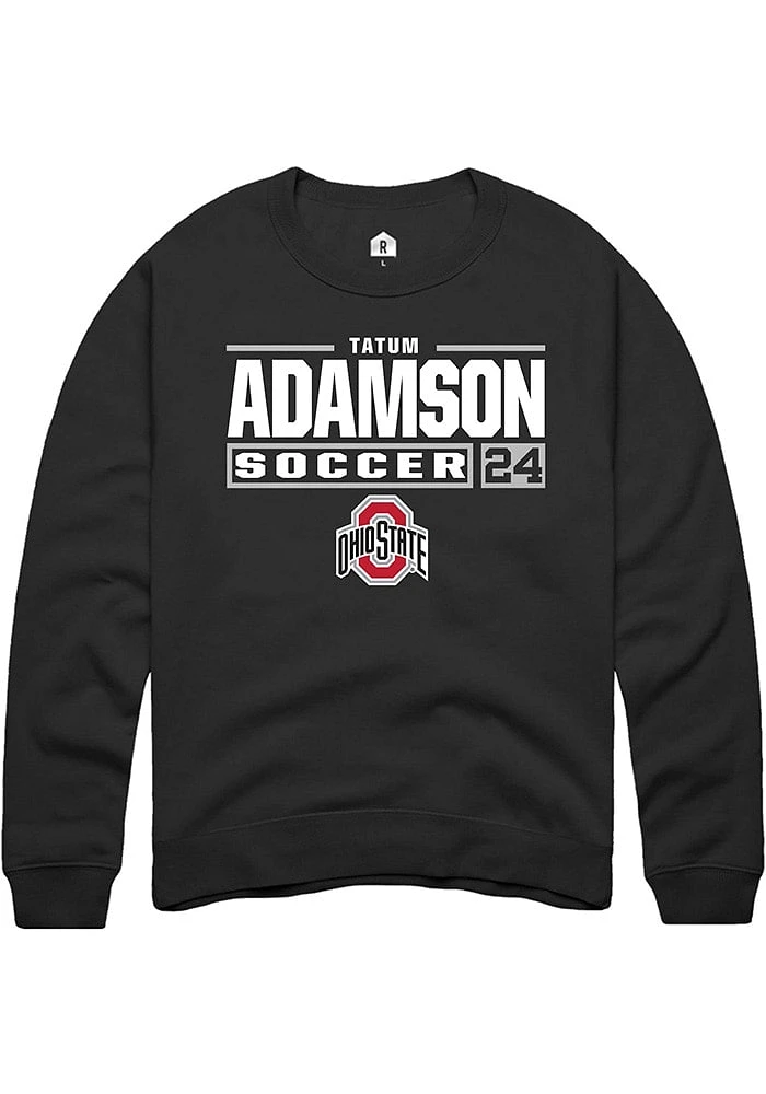 Tatum Adamson Rally Ohio State Buckeyes Mens NIL Stacked Box Long Sleeve Crew Sweatshirt