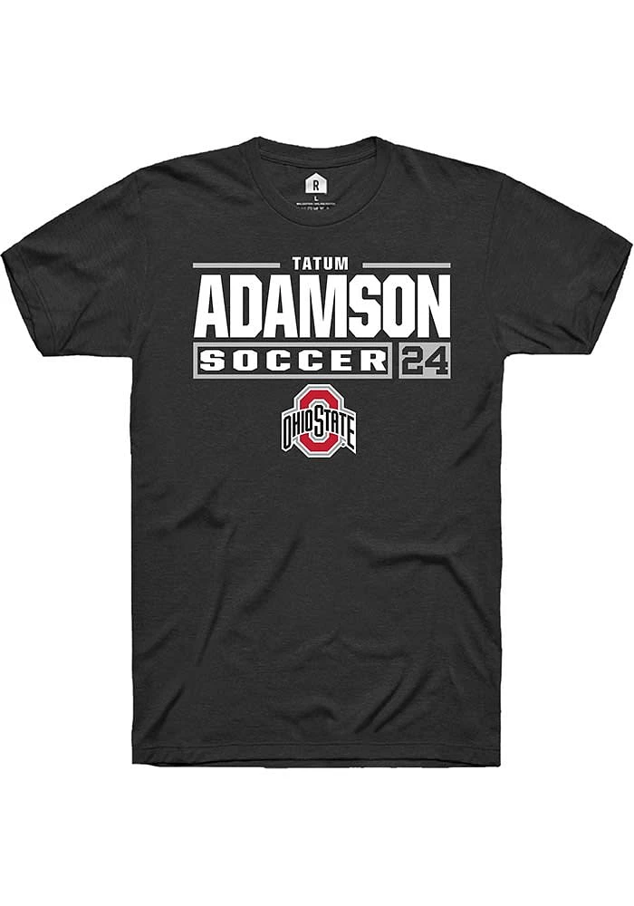 Tatum Adamson Ohio State Buckeyes Rally NIL Stacked Box Short Sleeve T Shirt
