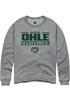 Maverick Ohle  Rally Ohio Bobcats Mens Graphite NIL Stacked Box Long Sleeve Crew Sweatshirt