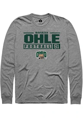 Maverick Ohle  Ohio Bobcats Graphite Rally NIL Stacked Box Long Sleeve T Shirt