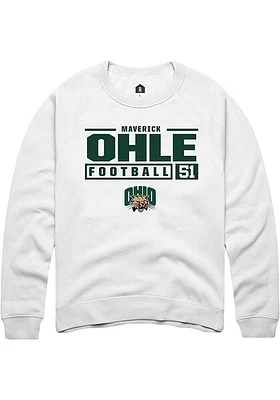 Maverick Ohle Rally Ohio Bobcats Mens NIL Stacked Box Long Sleeve Crew Sweatshirt