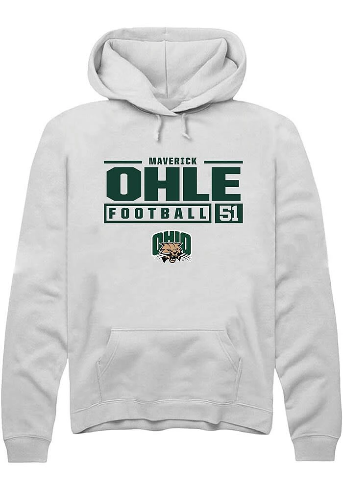 Maverick Ohle Rally Ohio Bobcats Mens NIL Stacked Box Long Sleeve Hoodie