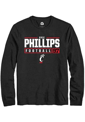 Eric Phillips Cincinnati Bearcats Rally NIL Stacked Box Long Sleeve T Shirt