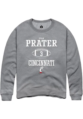 Evan Prater  Rally Cincinnati Bearcats Mens Graphite NIL Sport Icon Long Sleeve Crew Sweatshirt