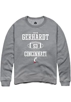 Gavin Gerhardt  Rally Cincinnati Bearcats Mens Graphite NIL Sport Icon Long Sleeve Crew Sweatshi..