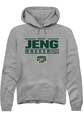 Hailey Jeng  Rally Ohio Bobcats Mens Graphite NIL Stacked Box Long Sleeve Hoodie
