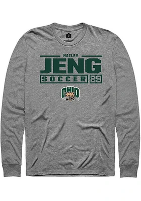 Hailey Jeng  Ohio Bobcats Graphite Rally NIL Stacked Box Long Sleeve T Shirt