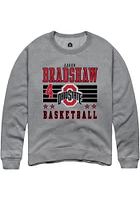 Aaron Bradshaw Rally Ohio State Buckeyes Mens NIL Striped Long Sleeve Crew Sweatshirt