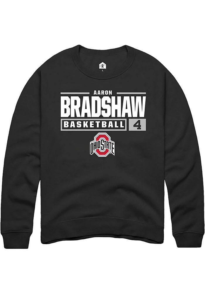 Aaron Bradshaw Rally Ohio State Buckeyes Mens NIL Stacked Box Long Sleeve Crew Sweatshirt