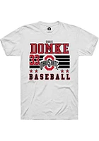 Chris Domke  Ohio State Buckeyes White Rally NIL Striped Short Sleeve T Shirt
