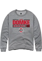 Chris Domke  Rally Ohio State Buckeyes Mens Graphite NIL Stacked Box Long Sleeve Crew Sweatshirt