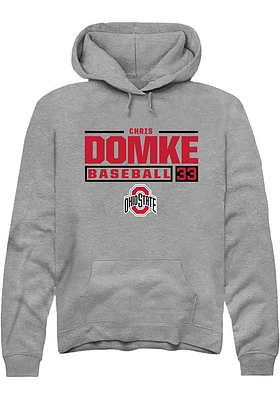 Chris Domke  Rally Ohio State Buckeyes Mens Graphite NIL Stacked Box Long Sleeve Hoodie