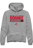 Chris Domke  Rally Ohio State Buckeyes Mens Graphite NIL Stacked Box Long Sleeve Hoodie